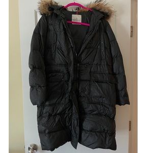 Moncler Authentic Longline Black Fur Winter Coat